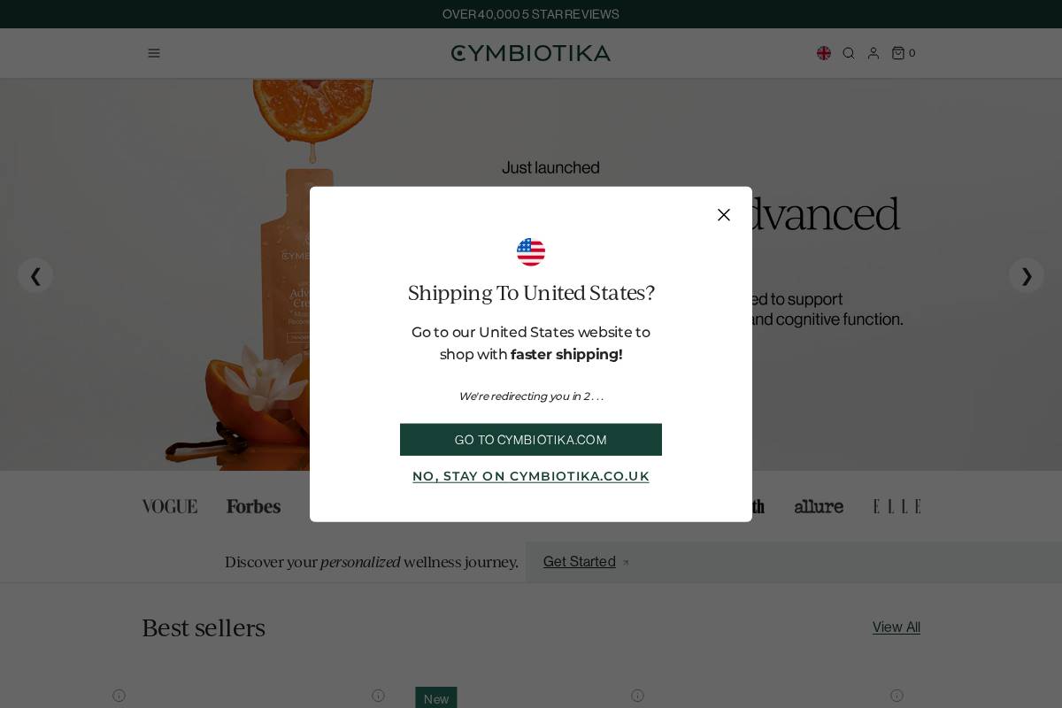 cymbiotika.co.uk homepage screenshot