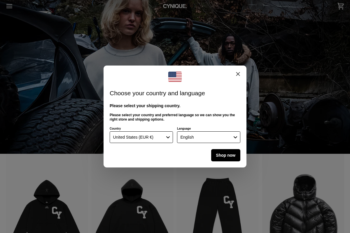 Cynique homepage screenshot