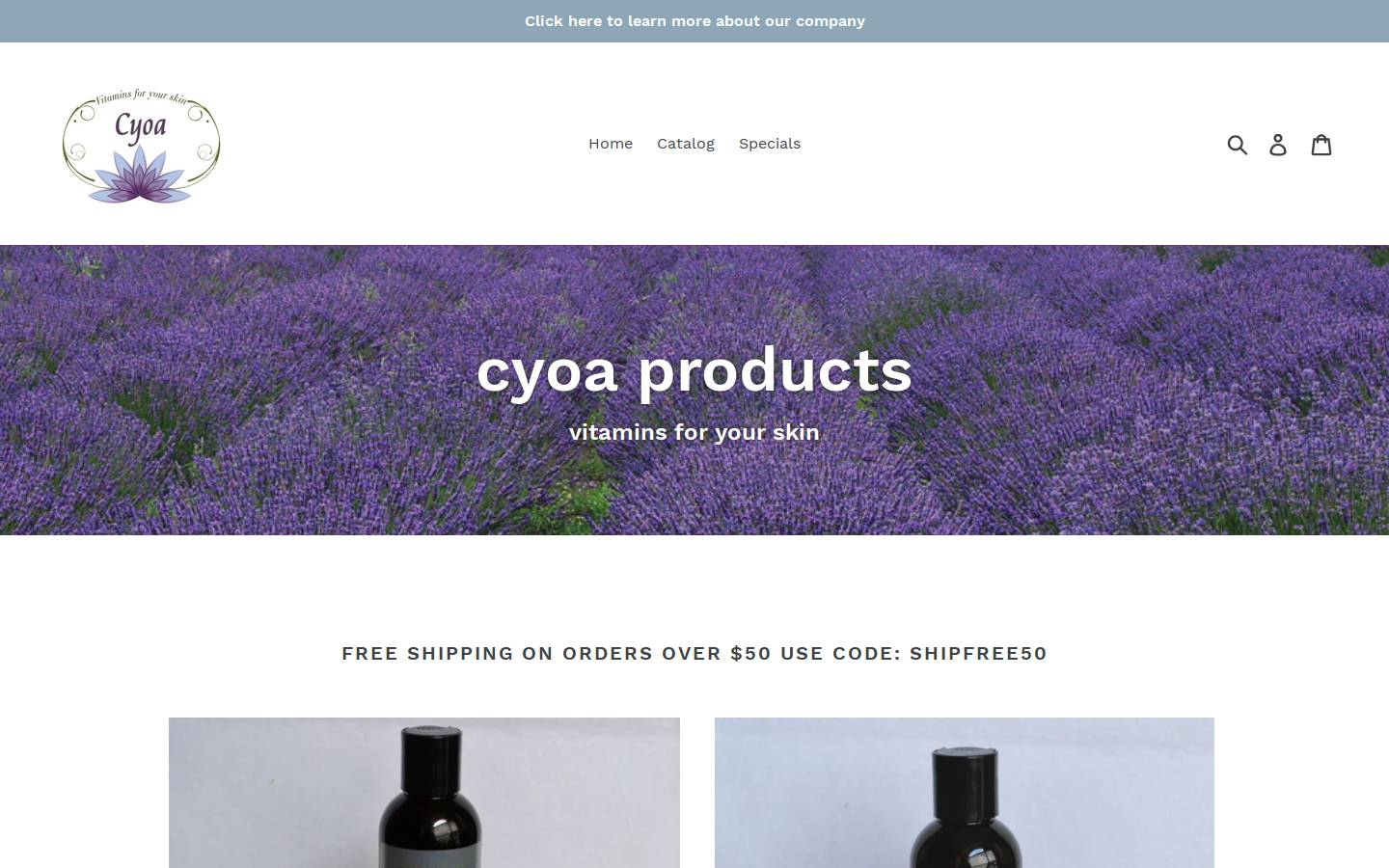 cyoaproducts.com homepage screenshot