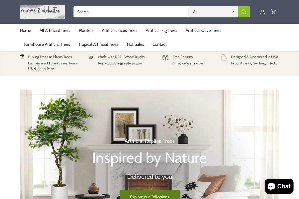 cypressandalabaster.com homepage screenshot