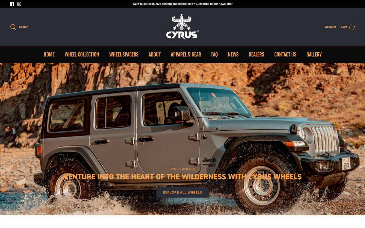 cyruswheels.com homepage screenshot