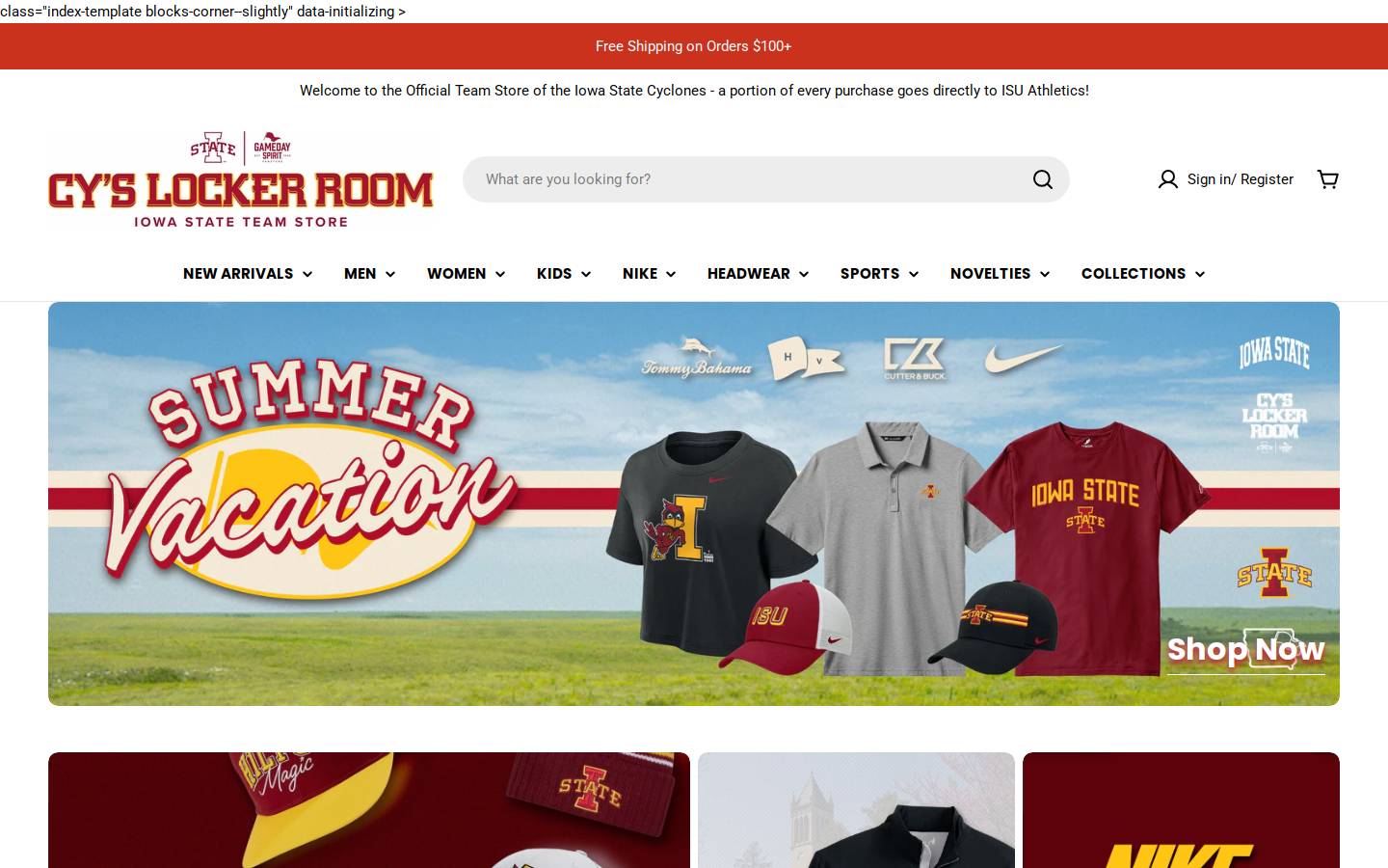 cyslockerroom.com homepage screenshot