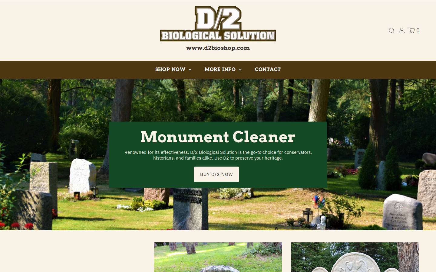 d2bioshop.com homepage screenshot
