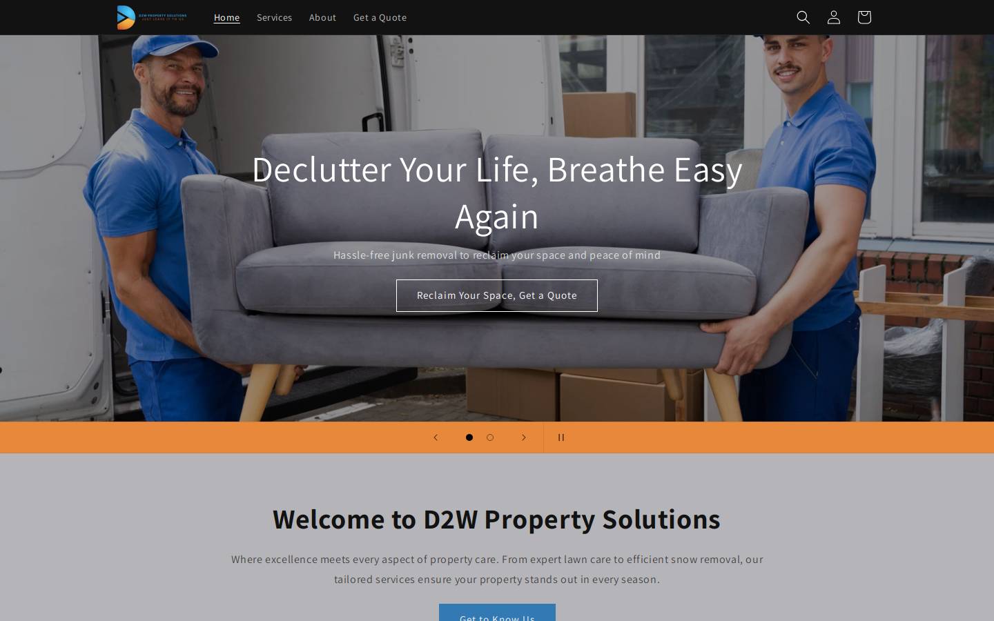 d2wpropertysolutions.com homepage screenshot