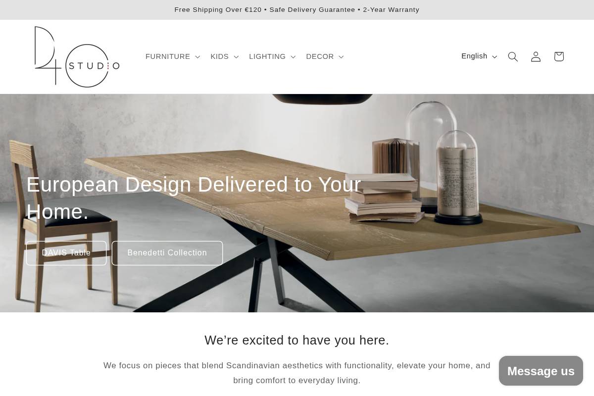 D40Studio homepage screenshot