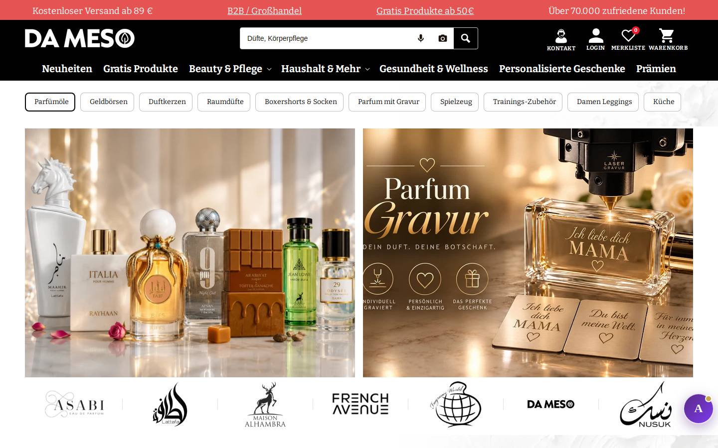 Da Meso homepage screenshot
