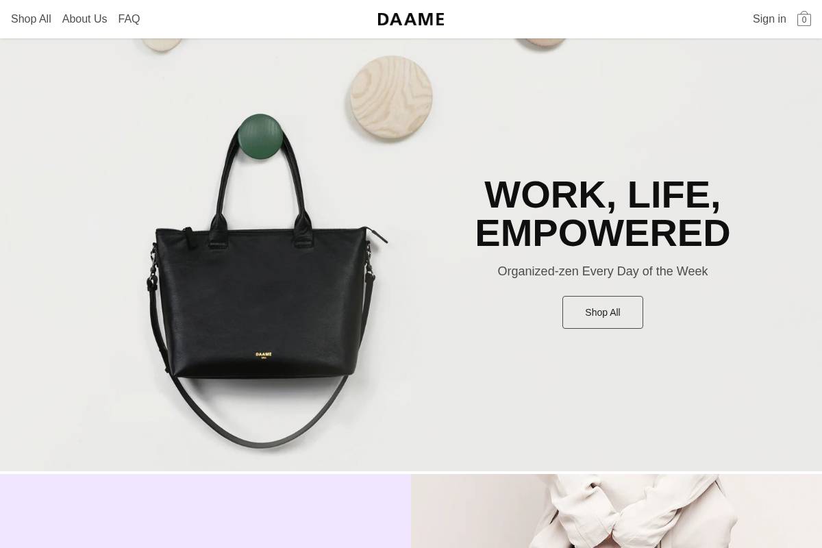 daame.com homepage screenshot