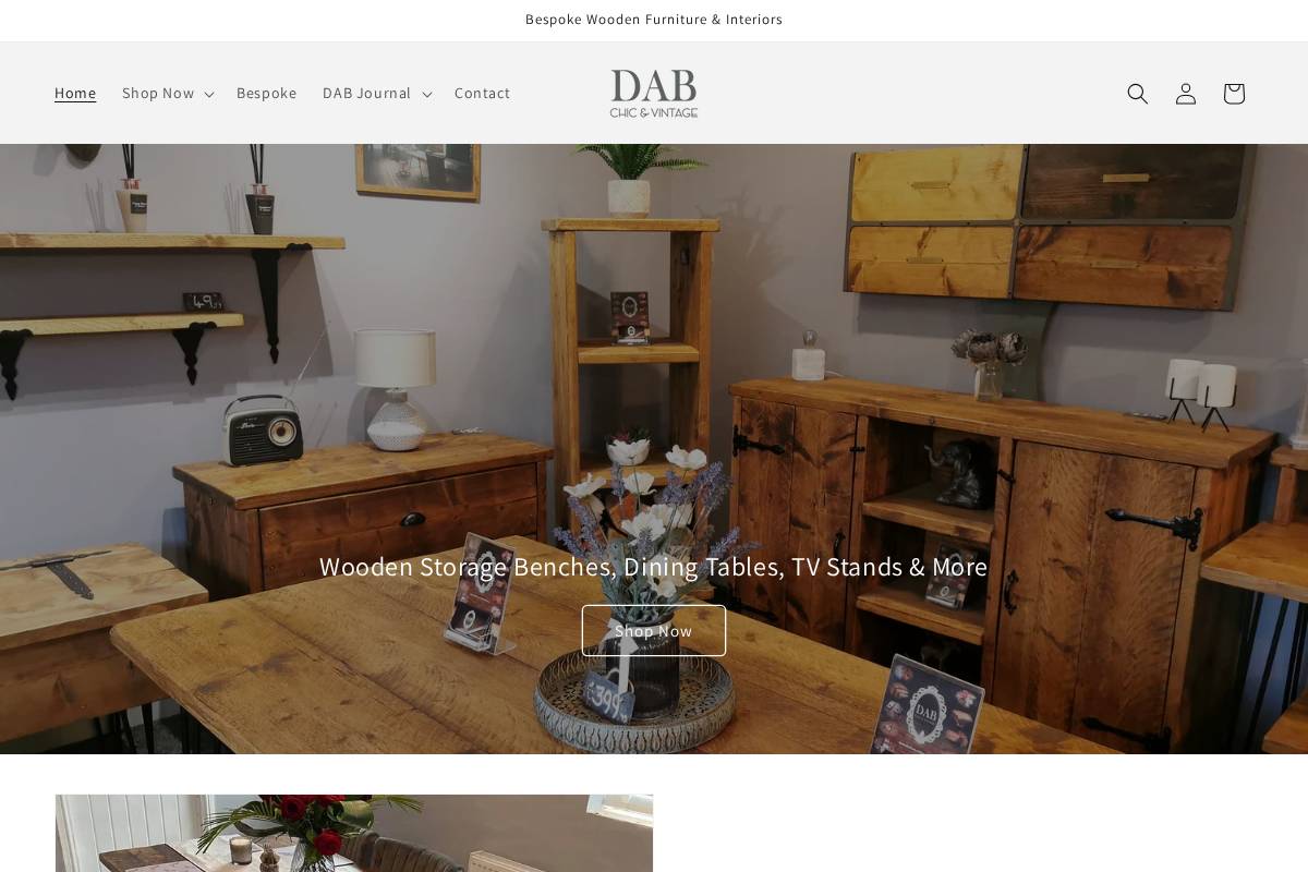 dabchicvintage.co.uk homepage screenshot