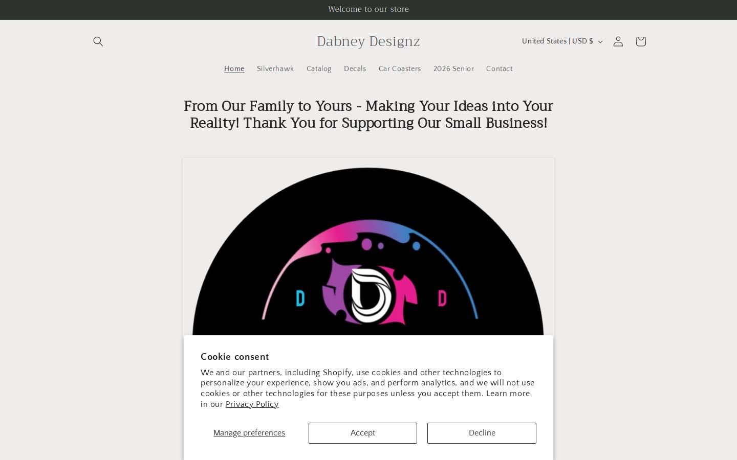 dabneydesignz.net homepage screenshot