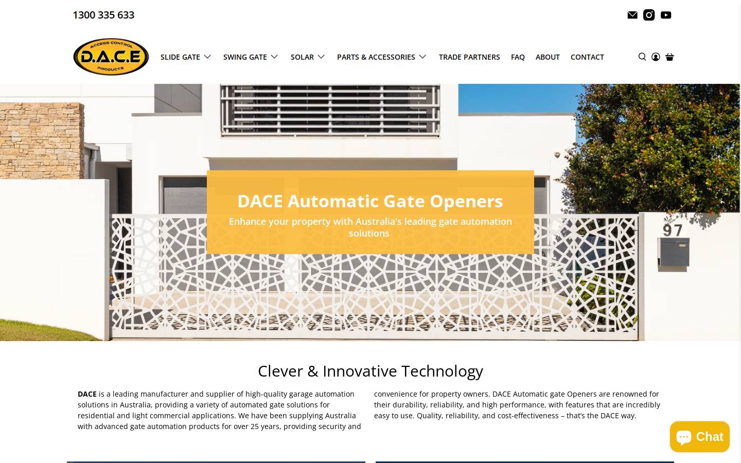 daceaustralia.com.au homepage screenshot