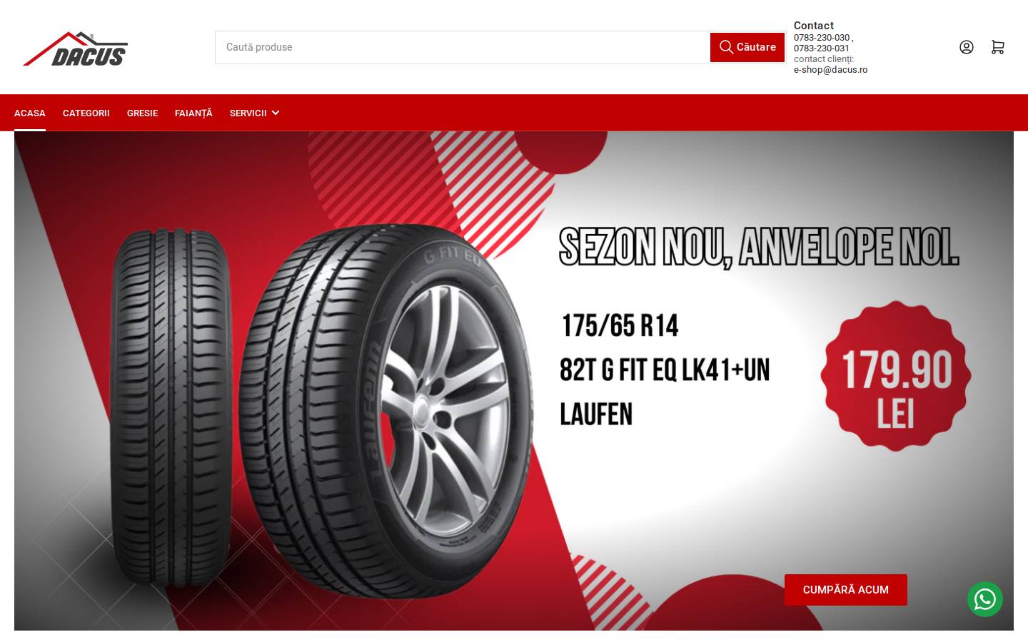 dacus.ro homepage screenshot