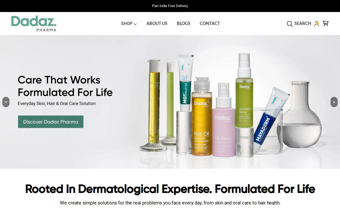 dadazpharma.com homepage screenshot