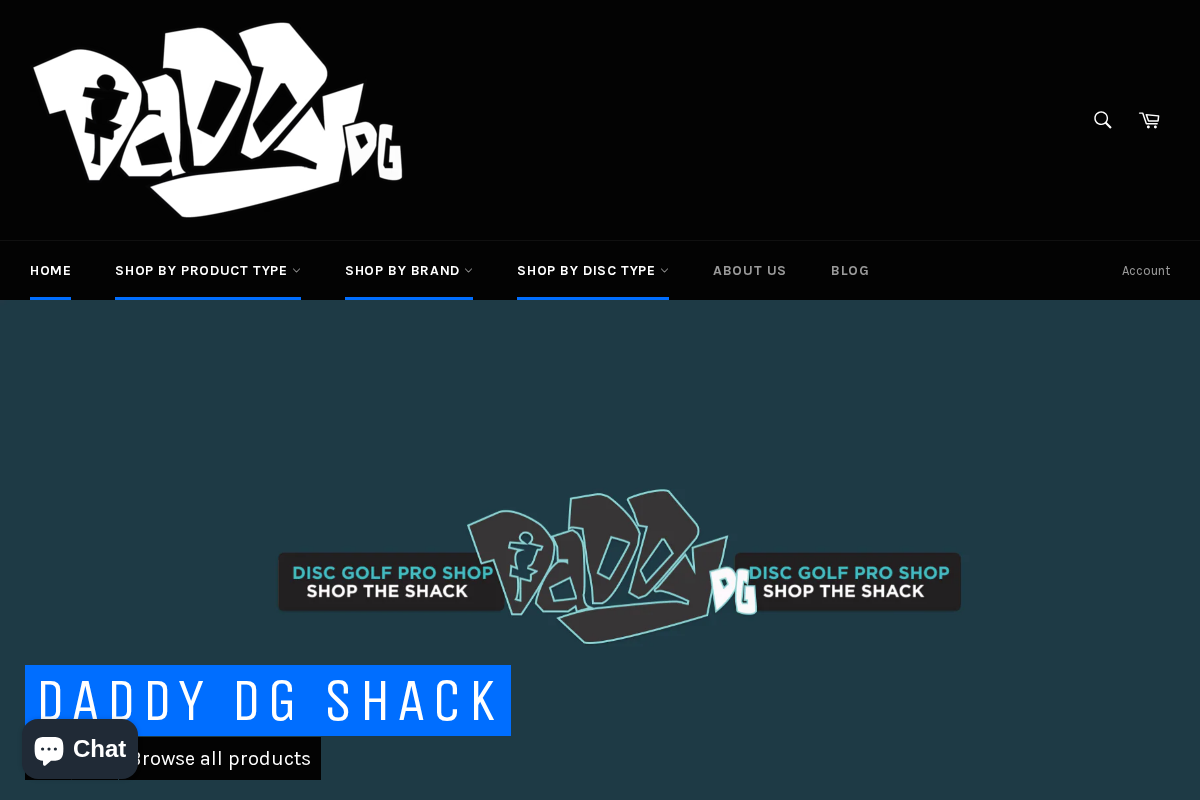 daddydiscgolf.com homepage screenshot