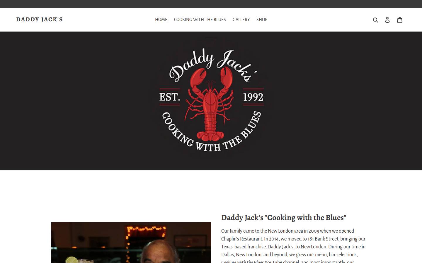 daddyjacksnewlondon.com homepage screenshot