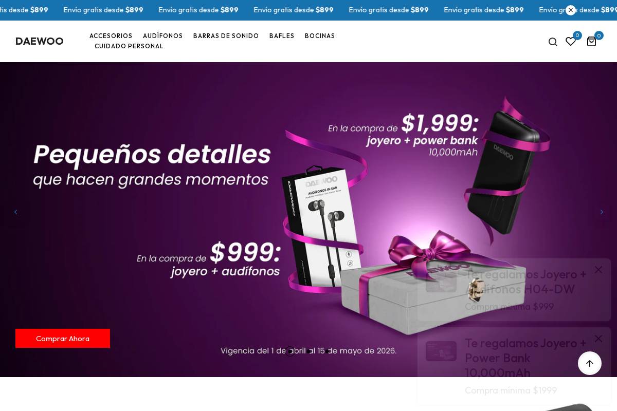 daewoostore.com.mx homepage screenshot
