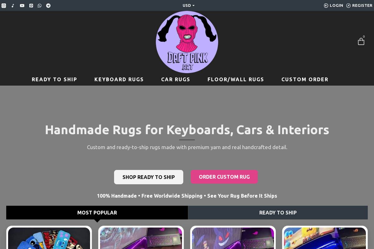 daftpink.art homepage screenshot