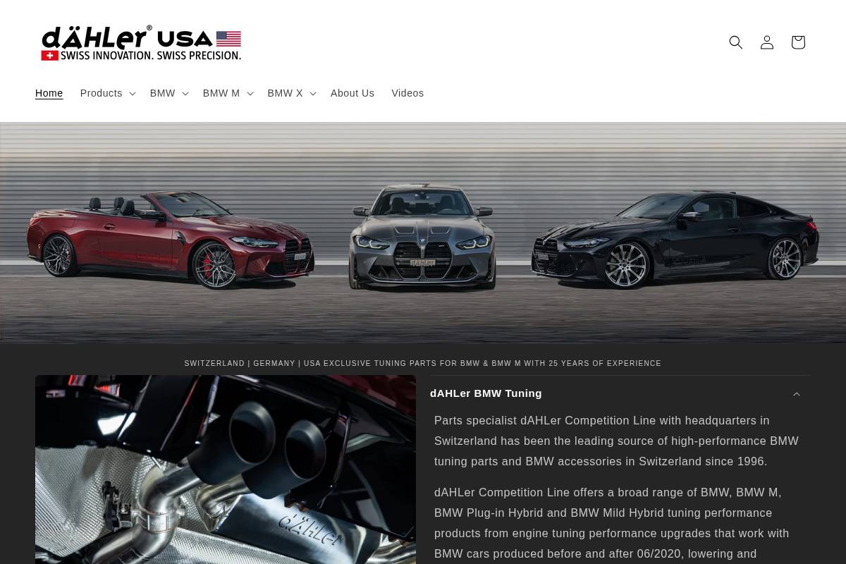 dahlerusa.com homepage screenshot