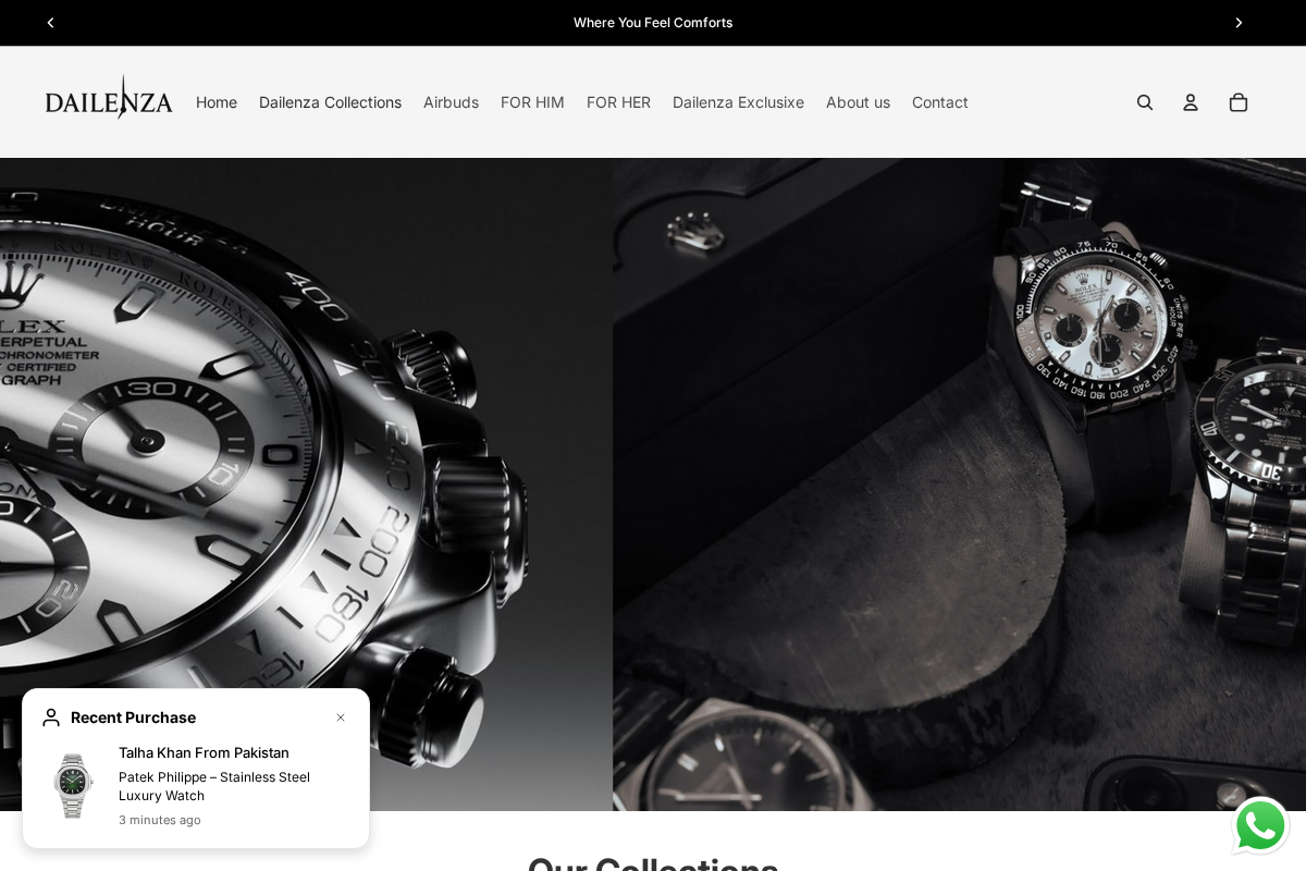 Dailenza homepage screenshot