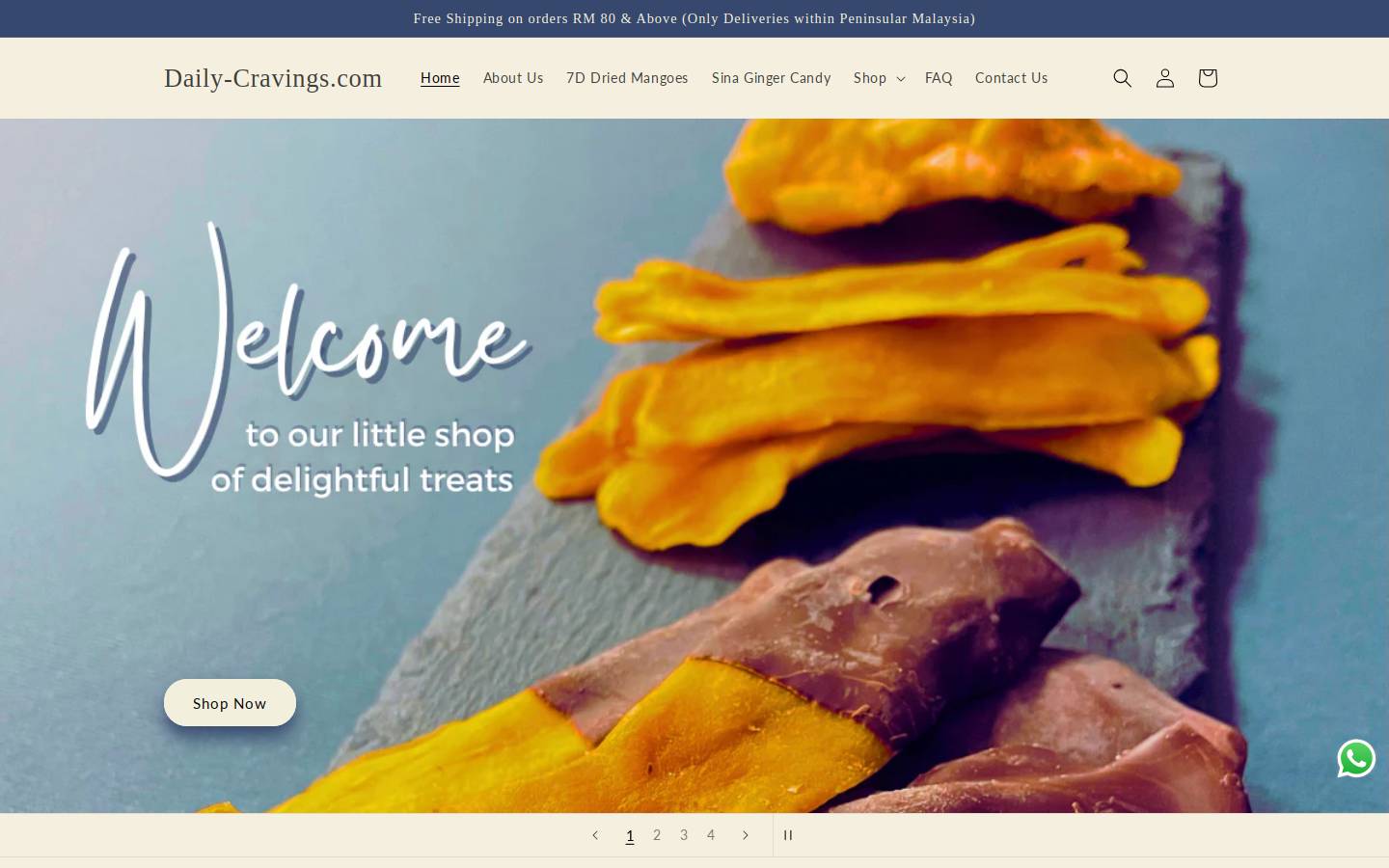 daily-cravings.com homepage screenshot