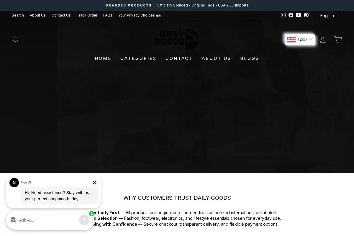 Daily Goods homepage screenshot