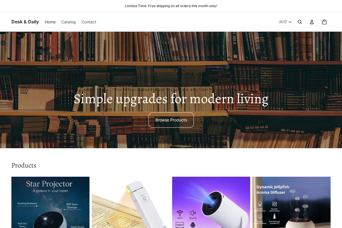 Desk & Daily homepage screenshot