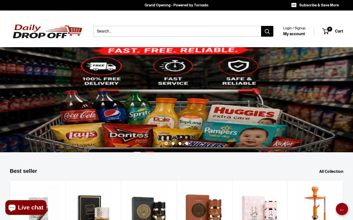 dailydropoff.com homepage screenshot