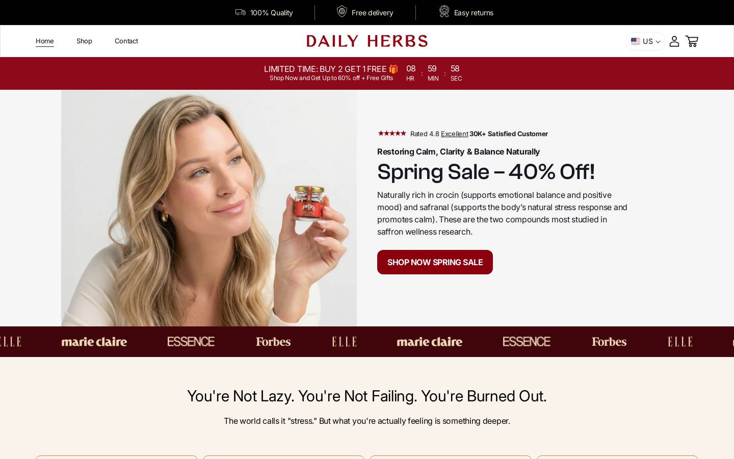 dailyherbs.com homepage screenshot