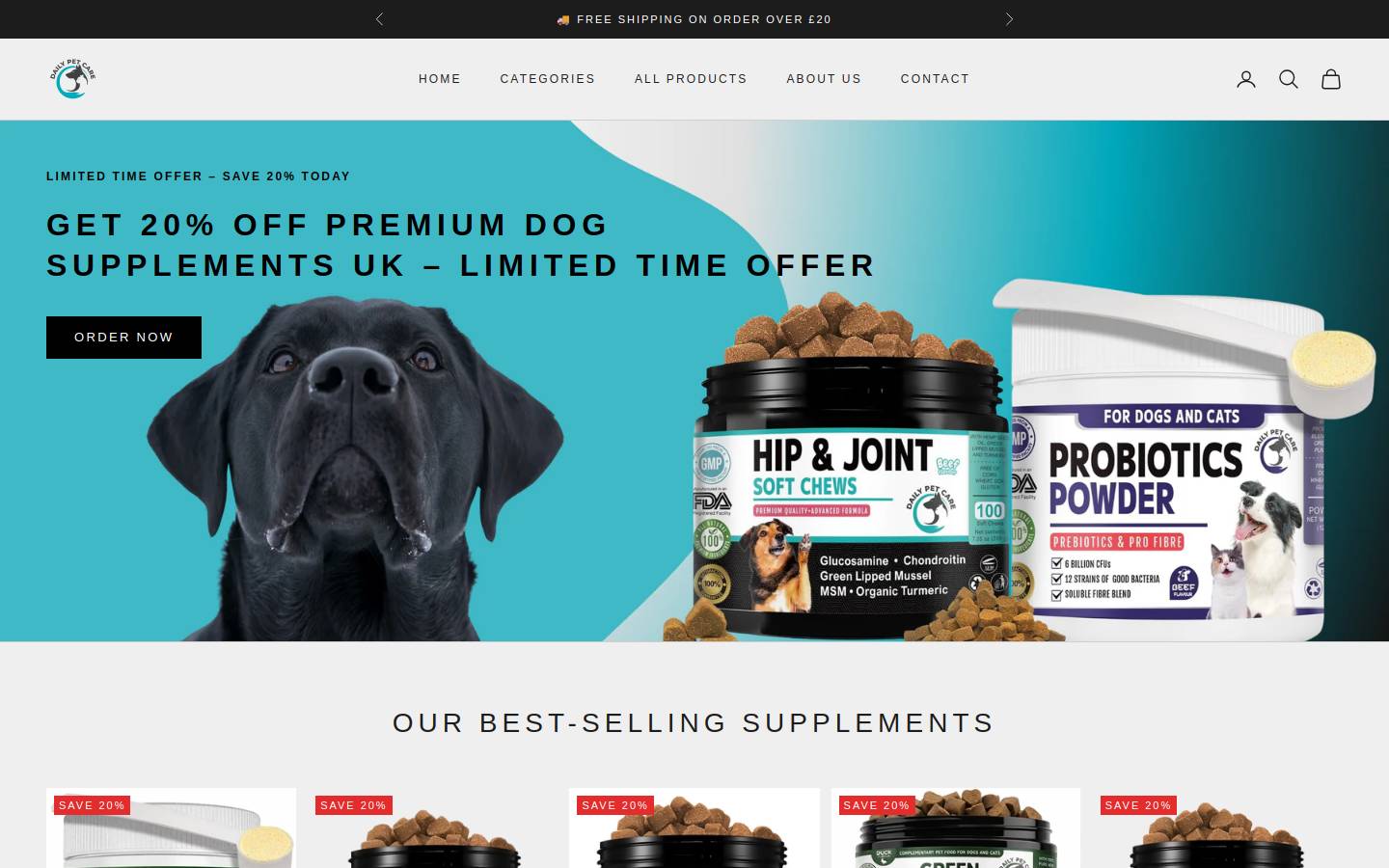 dailypetcare.co.uk homepage screenshot