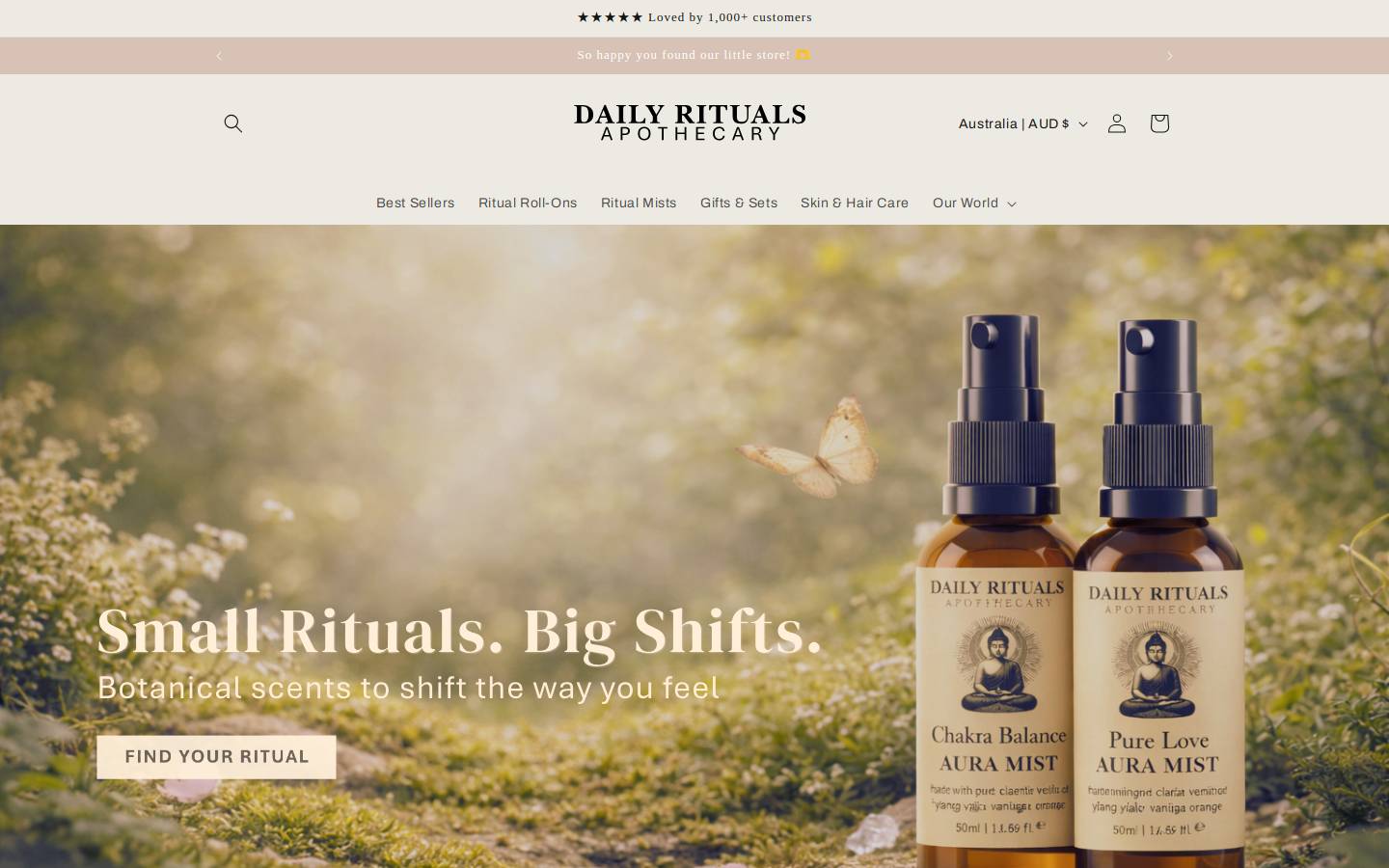 dailyritualsapothecary.com homepage screenshot