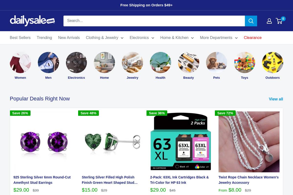 DailySale, Inc homepage screenshot