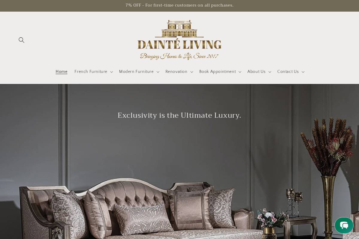 dainteliving.com homepage screenshot