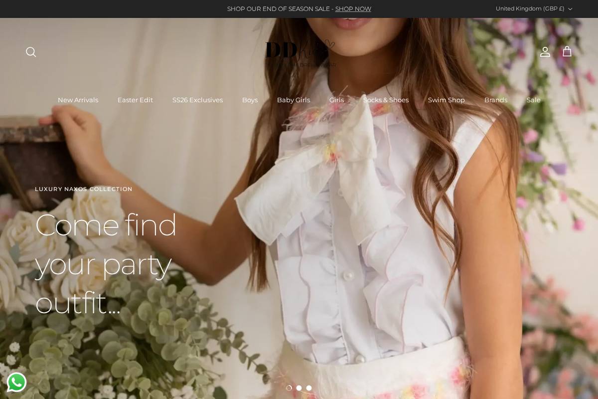 DD Kids homepage screenshot