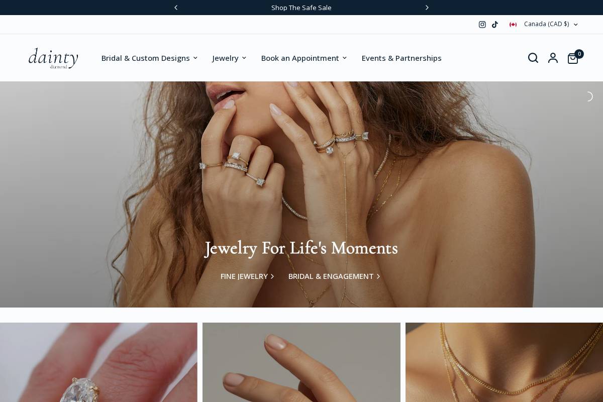 daintydiamond.co homepage screenshot