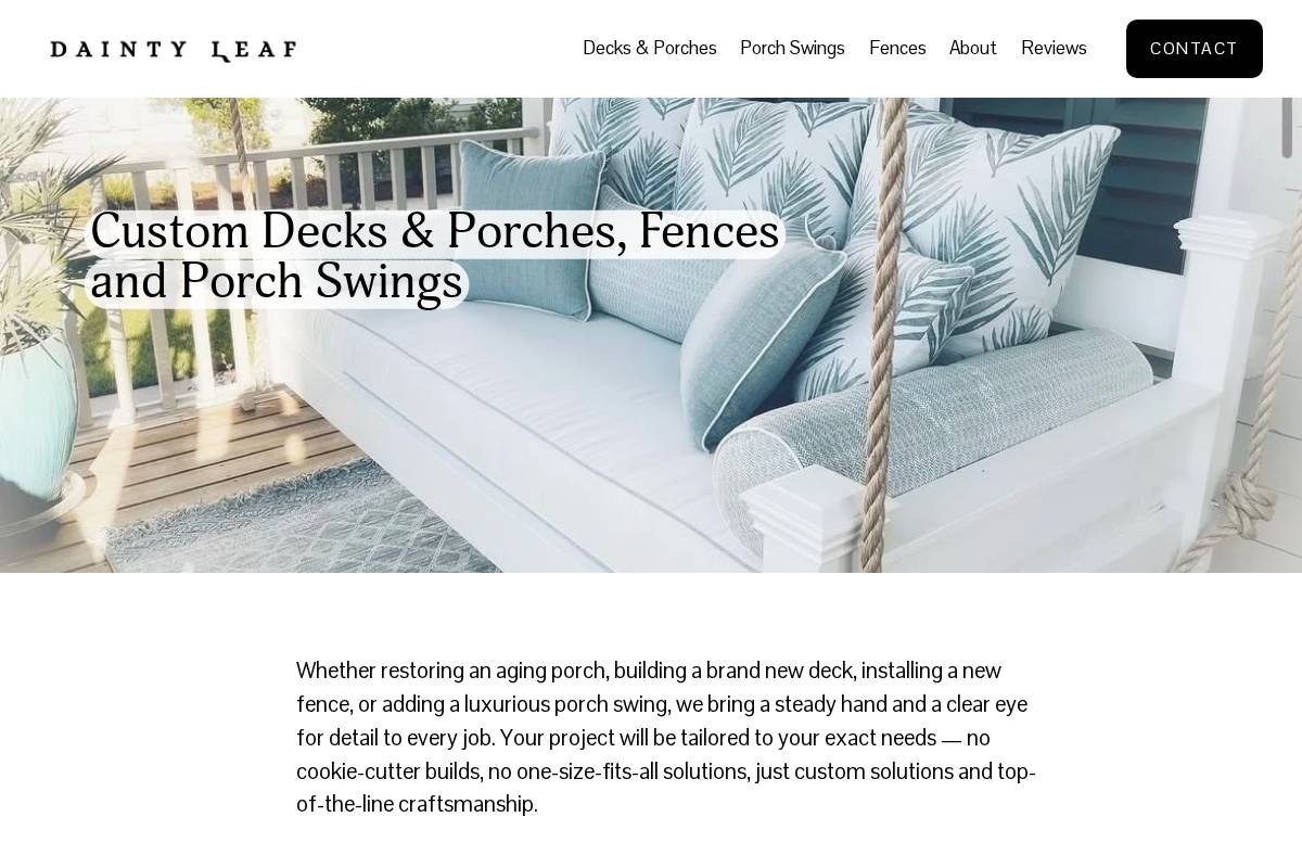 daintyleaf.com homepage screenshot