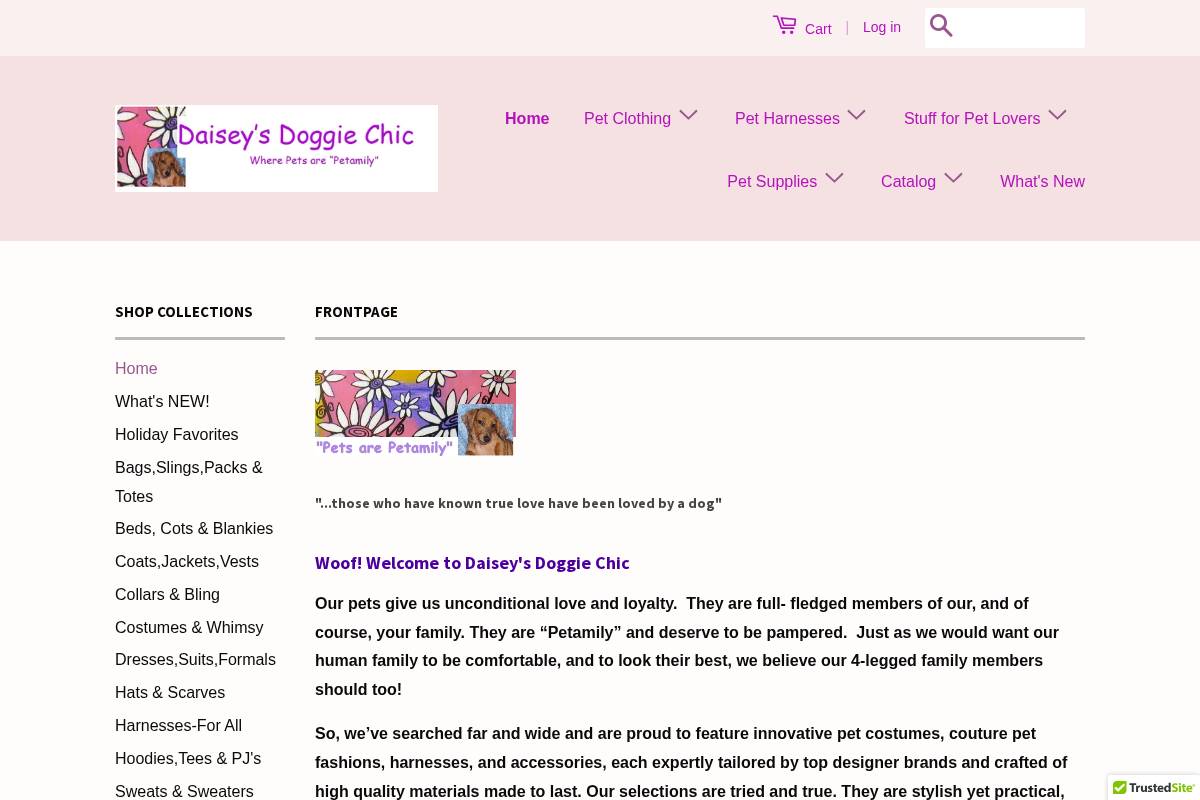 daiseysdoggiechic.com homepage screenshot