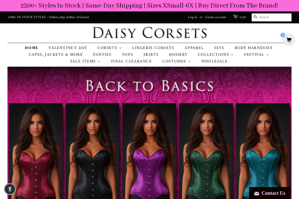 daisycorsetsusa.com homepage screenshot