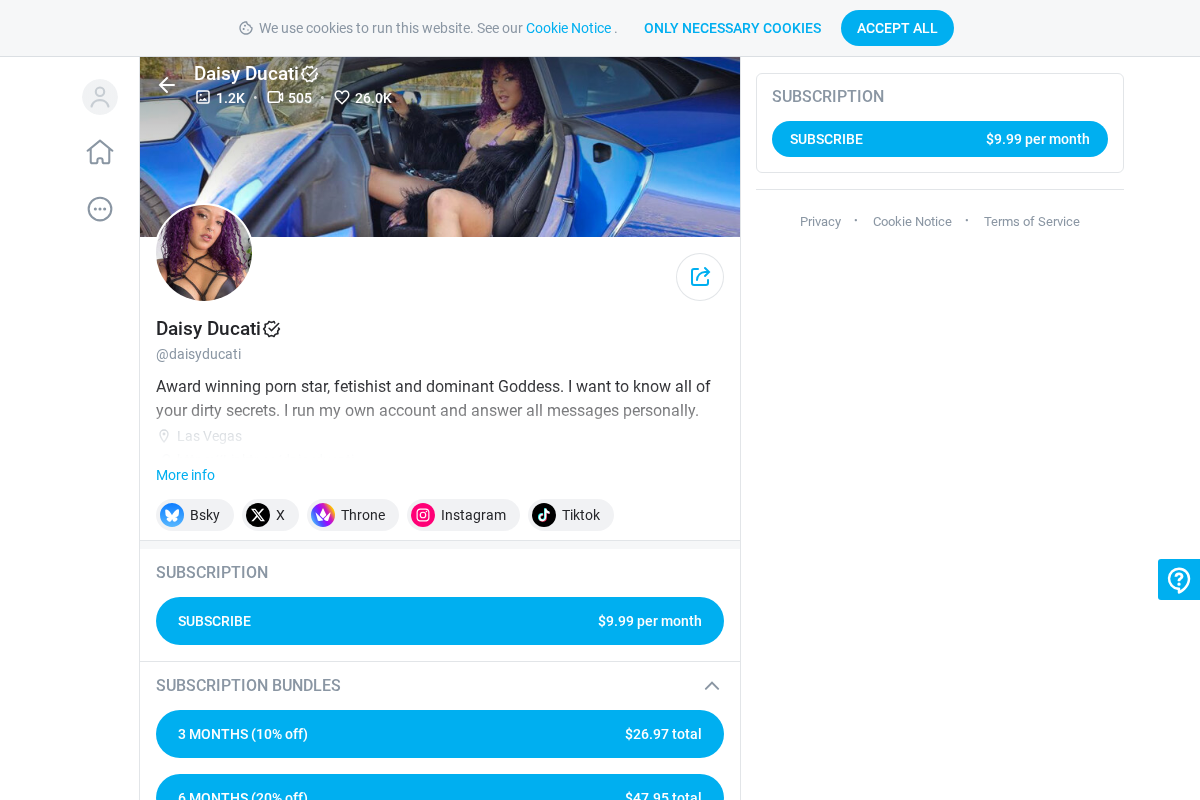 daisyducati.com homepage screenshot