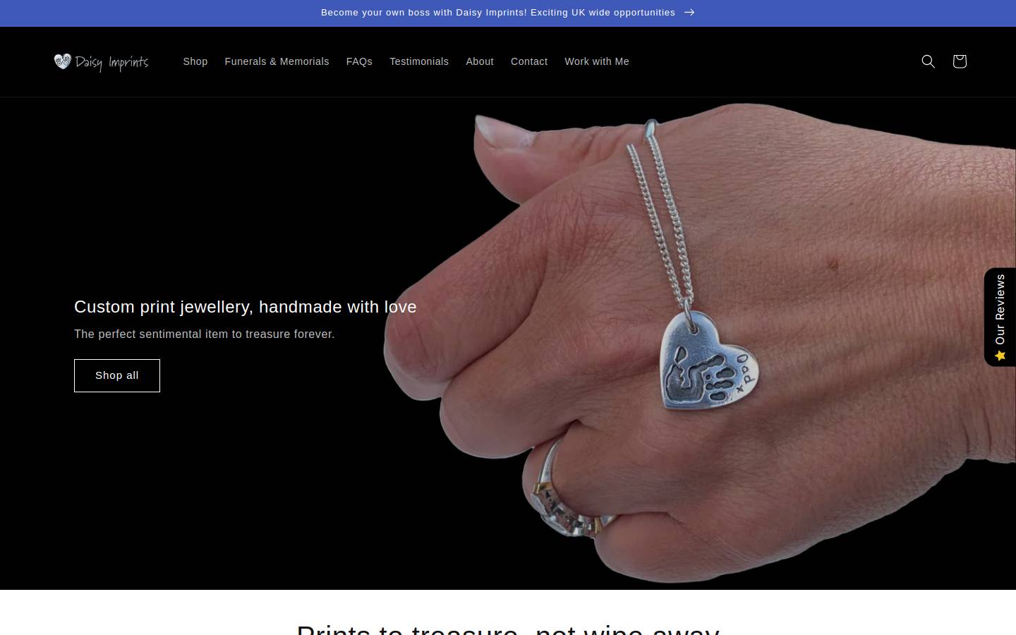 daisyimprints.com homepage screenshot