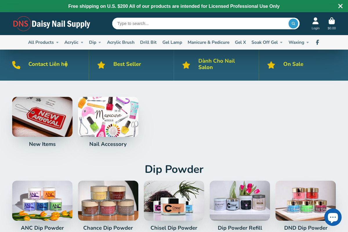 Daisy Nail Supply homepage screenshot