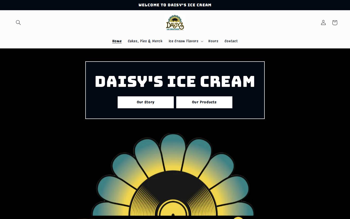 daisysicecreamshop.com homepage screenshot