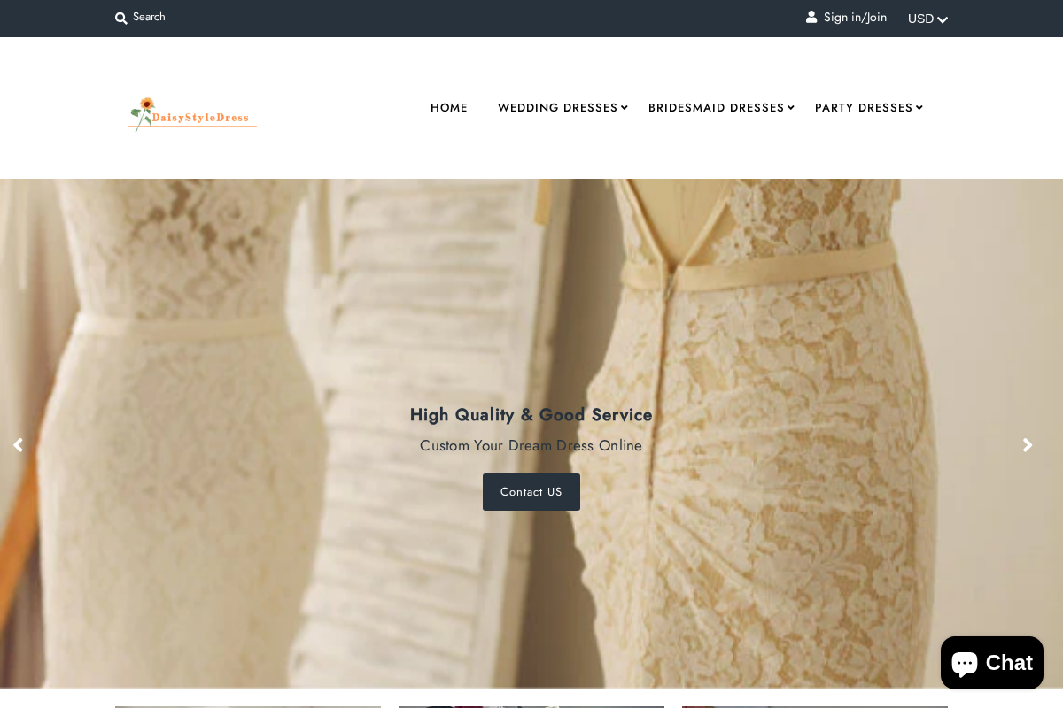 DaisyStyleDress homepage screenshot