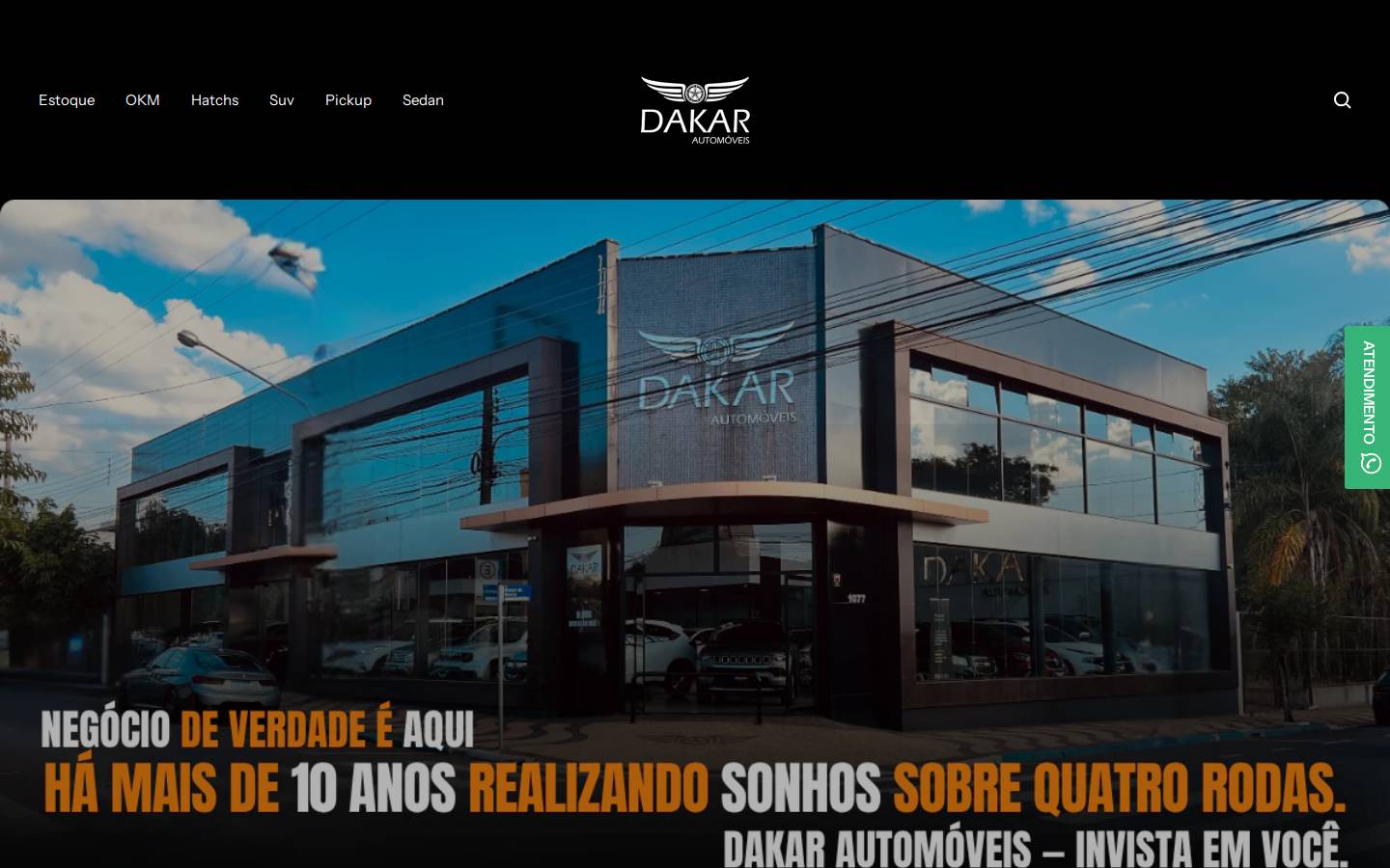 dakarautomoveis.com homepage screenshot