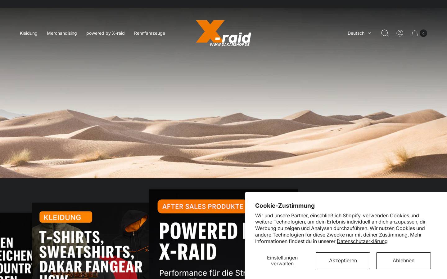 dakarshop.de homepage screenshot
