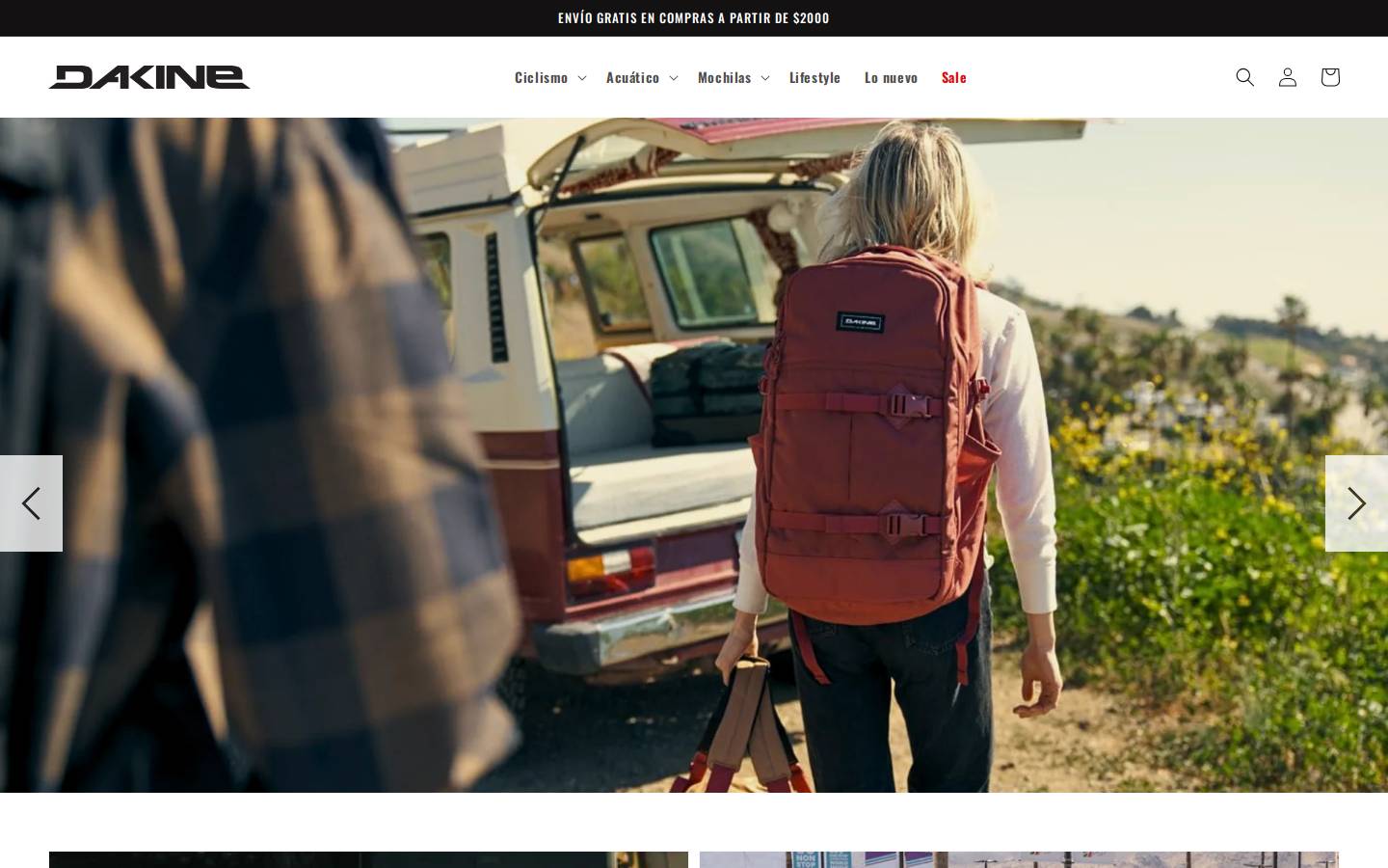 DAKINE homepage screenshot