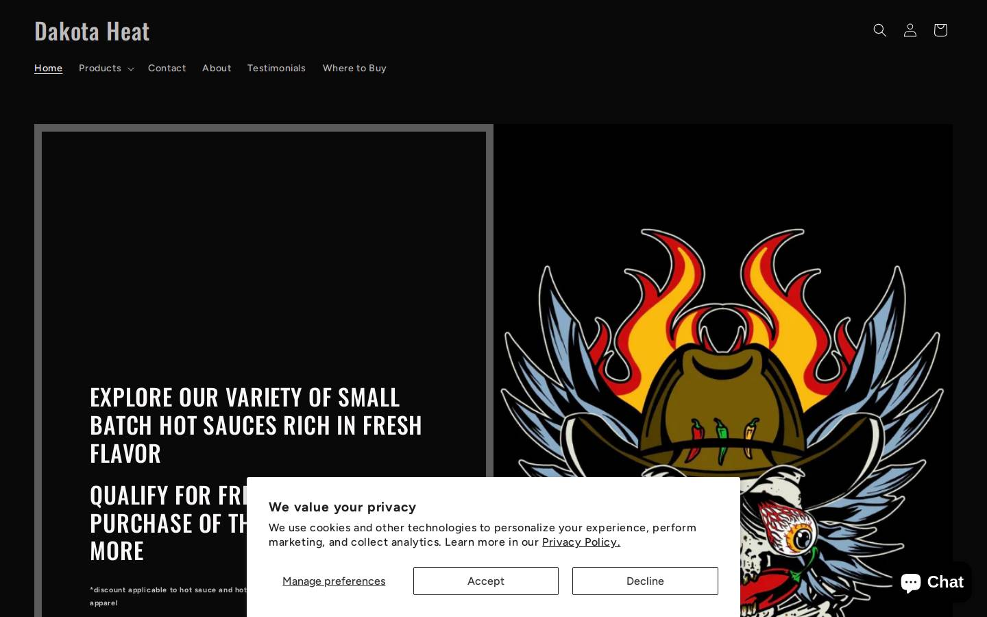 dakotaheat.com homepage screenshot