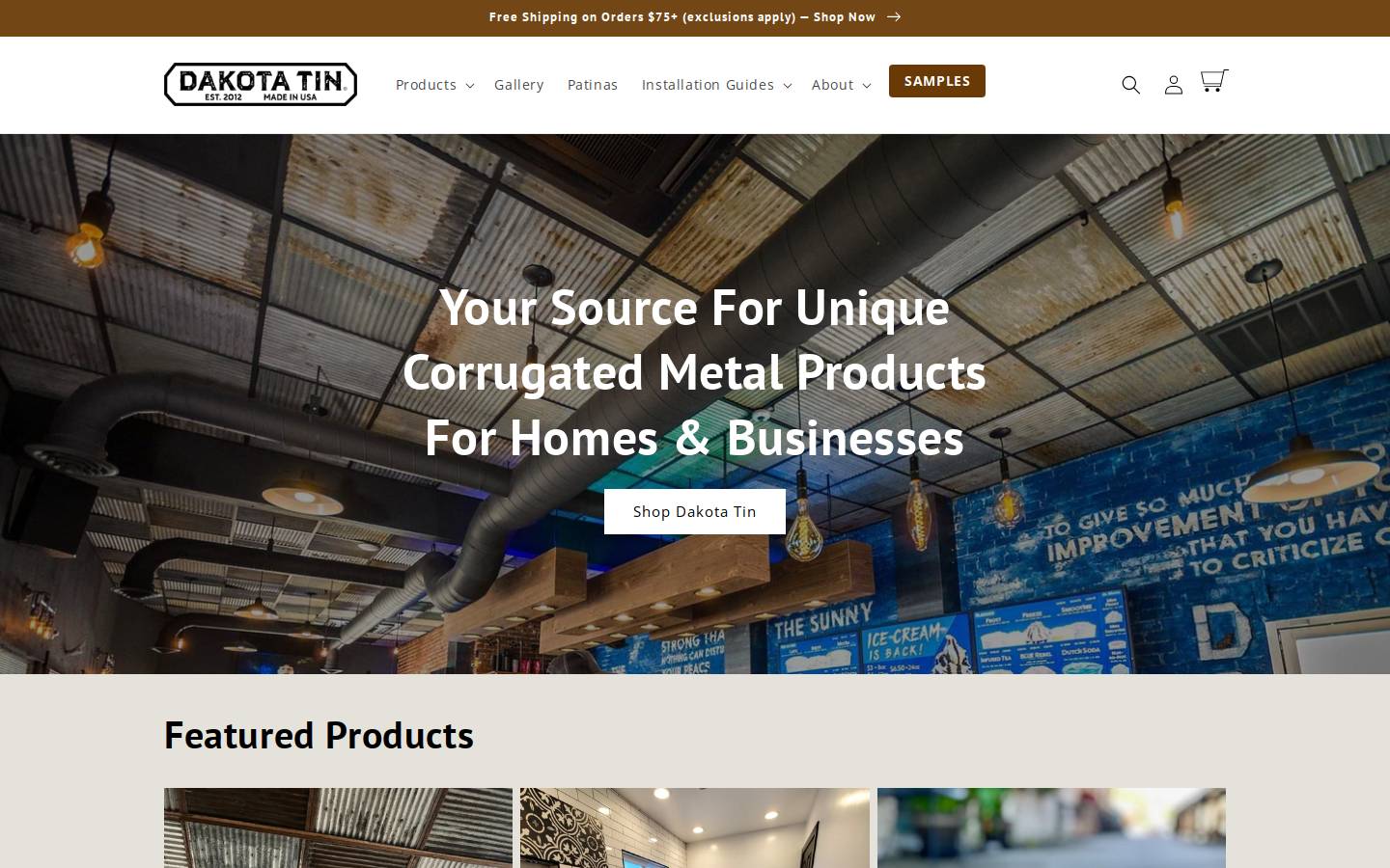 dakotatin.com homepage screenshot