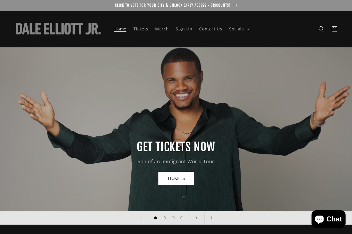 DaleElliottJr.com homepage screenshot