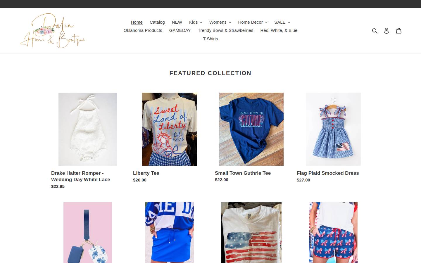 daliahomeboutique.com homepage screenshot