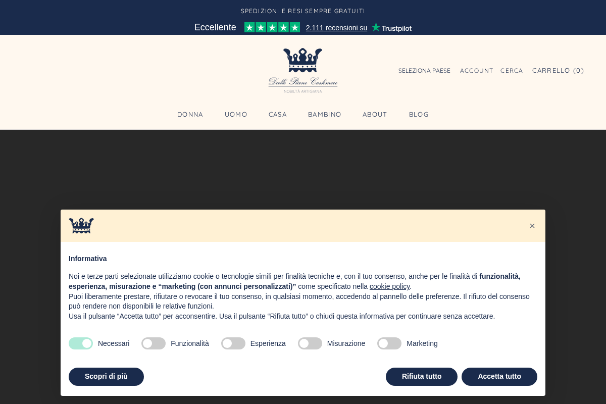 Dalle Piane Cashmere homepage screenshot