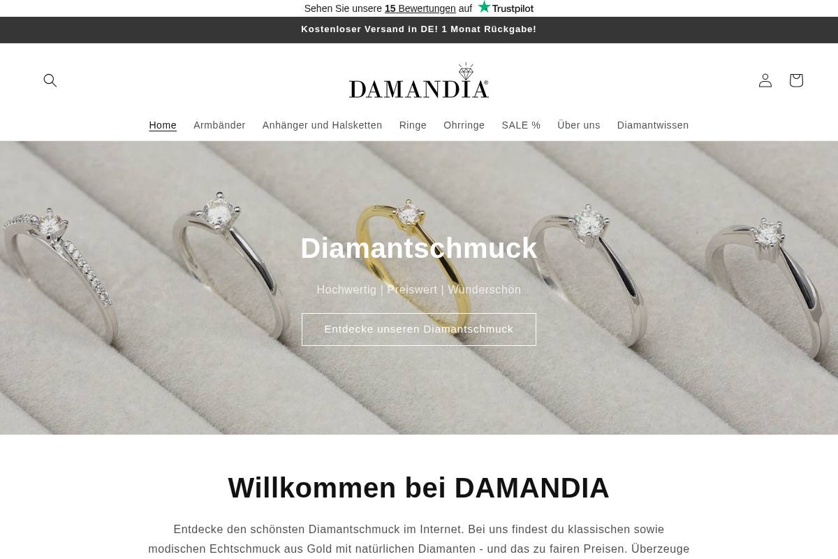 DAMANDIA homepage screenshot